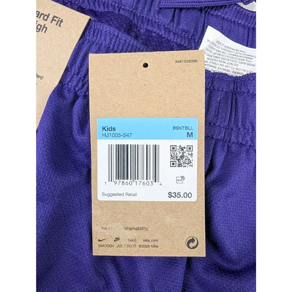 Nike Boys Medium Kobe Athletic Shorts - Purple & Yellow